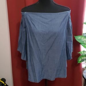 Denim top and pants set